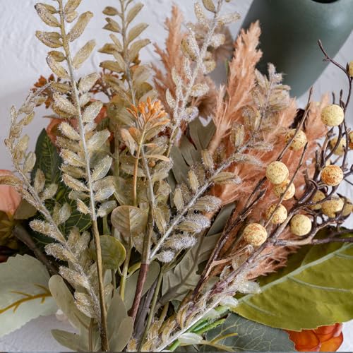 17-inch Artificial Fake Faux Flowers Silk Flower Arrangements Bouquets with Dandelions, Dahlias, Hydrangeas, Sunflowers, Roses, Astilbes and Shooting Star Branches(Autumn Haze) - color: Autumn Haze