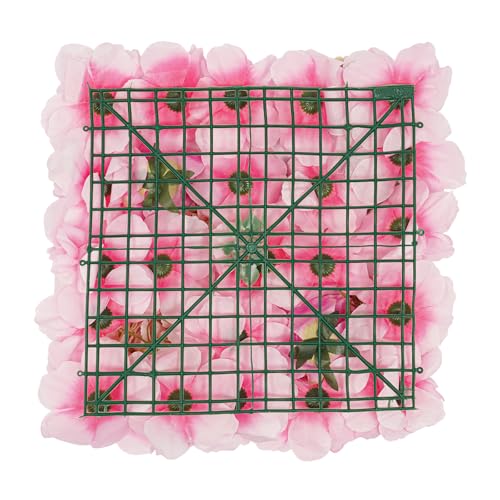 12-Pack Flower Wall Backdrop, 15"x15" Artificial Rose Floral Panels, 3D Silk Hydrangea Flowers Panels for Spring Wedding Photo Photography Backdrop Event Party Decoration (Pink) - color: Pink