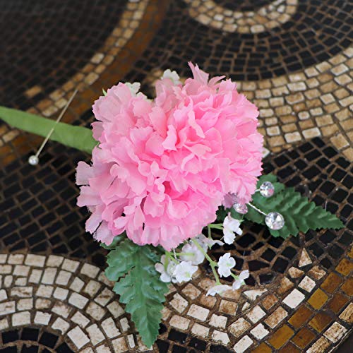 Larksilk 100 Pack Artificial Carnations - Bulk Silk Flowers for Weddings, Mother's Day, Graduations, Easter & Memorial Day - 3.5" Heads, 5" Stems, Real Touch Petals, 18 Colors Available - Pink - color: Pink, size: 100
