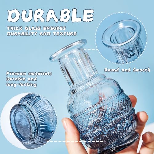 12 Pack Glass Bud Vase Set, Small Flower Vase Set Bud Vases for Wedding Centerpiece Table Decor, Vintage Small Vases for Room Home Dining Party Table Center Decor (Blue Set, 12 Pack) - color: Blue Set, size: 12 Pack