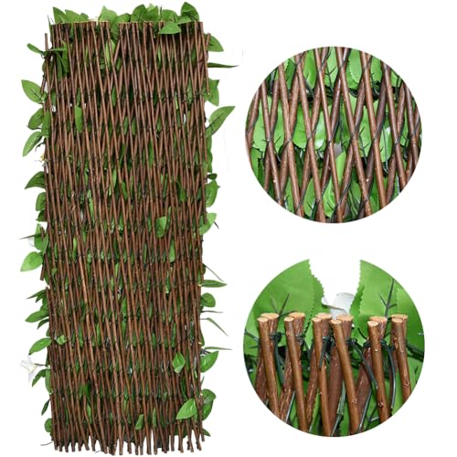 Expandable Privacy Screen with Artificial Flower for Balcony Patio Fence Greenery Privacy Fence Outdoor White Flowers 1pcs - color: White Flower, size: 1pcs
