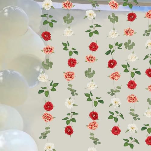 CITYES 5 Pcs Flower Garland for Backdrop Artificial Hanging Wildflower Garland Floral Vines 29.5 ft Faux Silk Flowers Vines Decorations for Home Garden Spring Summer Wedding Party Arch Wall Fall Decor - color: 5 Pcs-29.5 Ft
