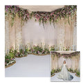 7x7ft Wedding Backdrop for Cradle Ceremony Background for Proposal Flowers Curtain Wedding Ceremony Banner Bridal Shower Background Mother's Day Floral Marriage Backdrop - size: 7x7ft