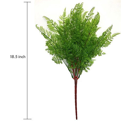 CATTREE Artificial Shrubs Bushes, Plastic Fern Leaves Persian Grass Fake Plants Wedding Indoor Outdoor Home Garden Verandah Kitchen Office Table Centerpieces Arrangements Christmas Decoration 2 pcs - color: Fern Leaves-2 Pcs