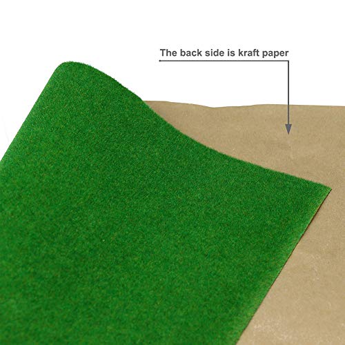 CP137 Artificial Model Grass Mat Trains Green 40x100cm or 15.7'' x 39'' for Decoration Craft Scenery Model DIY - color: Green