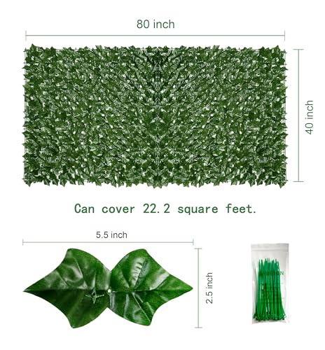 Artificial Ivy Privacy Fence Screen，PAISTAO Fake Grass Wall Panels，40"x 80" Faux Greenery Backdrop for Patio Decorations Outdoor, Balcony, Garden, Backyard Indoor Green Wall Decor - size: 1 Ivy Vines-40"x 80"