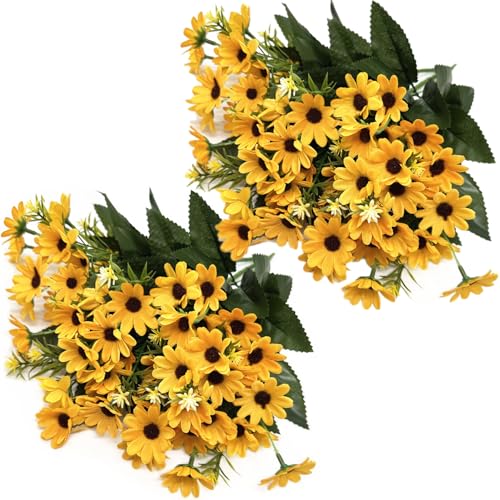 CATTREE Artificial Flowers, Sunflowers Fake Flower Silk Helianthus Plastic Plants Wedding Bridal Bouquet Party Indoor Outdoor DIY Home Garden Kitchen Table Centerpieces Arrangements Decoration 8 Pcs - color: Sunflower/8pcs