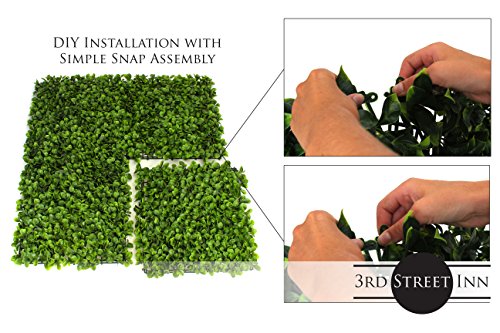 3rd Street Inn Artificial Greenery Wall Panels for Privacy - 12-Pack - color: Jasper