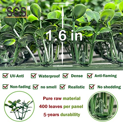 Bybeton Artificial Boxwood Grass Wall Panels,6 Pack 20"x 20" UV-Anti Grass Backdrop& Greenery Wall Panels for Indoor Outdoor Privacy Protected and Garden, Privacy Fence Screen Décor Spring Decor - size: 20*20IN 6Pcs