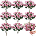 Zeyune 8 Pack 12 Inch Wedding Bouquets for Bride Bridesmaid Red Artificial Rose Bouquet Fake Silk Roses Flowers Bunches Bulk for Home Office Garden Parties(Dusty Pink) - color: Dusty Pink