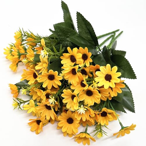 Fake Sunflower Decor, CATTREE Artificial Flowers Sunflowers Silk Helianthus Plastic Plants Wedding Bouquet Party Indoor Outdoor DIY Home Garden Kitchen Table Centerpieces Arrangements Decoration 4 Pcs - color: Sunflower/4pcs