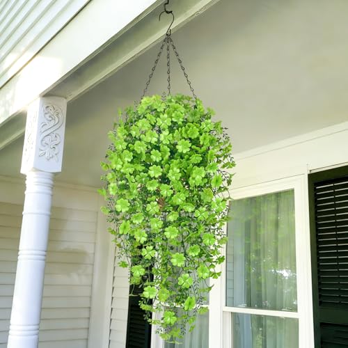 Waipfaru Artificial Hanging Four-leaf clover, 4pcs Fake Hanging Plants, Faux Ivy Pothos Vines Greenery for Wall Home Bedroom Living Room Aesthetic Kitchen Office Aesthetic Kitchen Indoor Outdoor Decor - color: Four Leaf Clover, size: 4Pcs Plants