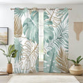 Renaiss Tropical Leaf Blackout Curtains, Green Palm Monstera Leaf Thermal Insulated Bedroom Window Curtains, Botanical Plants Window Curtains for Kitchen, 45" L x 29" W 2 Panel Set - color: Leaf, size: 29"W x 45"L (Pack of 2)
