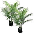 Artificial Palm Plant 2.7FT Fake Palm Tree with 12 Trunks Perfect 32 inch Faux Tropical Palm Plants in Pot for Indoor Outdoor House Home Office Garden Modern Decor Housewarming Gift (2Pack) - size: 2.65FT