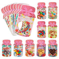 Avxdbr 27 Pack Mother’s Day Mason Jar Candy Cards DIY Heart Cutout Floral Cards with Treat Bags and Tape Mother’s Day Treat Bags with Heart Window for Mom