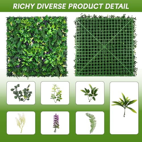 fanado Artificial Grass Wall Panels (20"x 20" 14pcs),Hedge Green Wall Decor Backdrop, UV-Anti Fake Greenery Plant Wall Boxwood Panels for Privacy Fence Screen Outdoor Indoor Wedding Garden Backyard - color: Money Tree Leaves, size: 20x20 in 14pcs