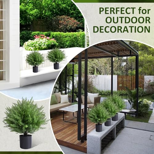 Artificial Topiary Bushes for Outdoors with Spike, Boxwood Ball Fake Shrubs UV Resistant Faux Plants for Indoor Outdoor Fall Thanksgiving Halloween Decor (Heart Crpress Topiary with Pot-2 Pack) - color: Heart Crpress Topiary With Pot