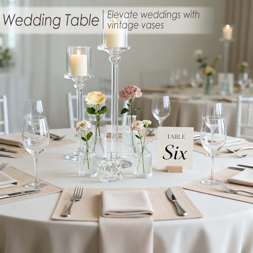 UPBUD Clear Glass Bud Vases Set of 36, Mini Flower Vase for Centerpieces, Small Clear Bud Vases in Bulk for Wedding Decorations, Vintage Vase for Table, Recepetion, Home Décor - color: Standard-clear, size: 36pcs