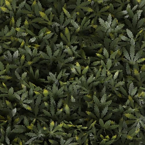Artificial Marijuana Leaf Hedge - Fake Weed Plant - Smoke Shop Decor - Sound Diffuser Marijuana Wall Art - Topiary Cannabis Greenery Panels - Yellow Haze Cannabis - 2 Pack - size: 2 pack (Yellow Haze)