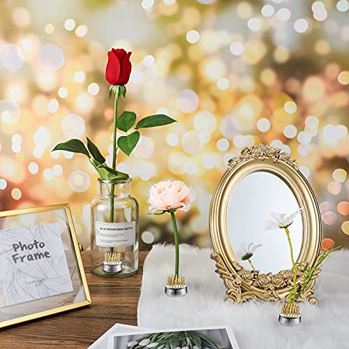 Geiserailie 12 Pcs 23mm/0. 92 Inch Stainless Flower Frog Mini Round Metal Floral Frog Japanese Ikebana Fixed Pin Holder Tool Arrangement Floral Fixation for DIY Flower Craft Arrangements(Gold) - color: Gold