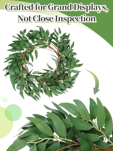 ANPHSIN Fake Vines Greenery Garland - 3 Packs Total 16.5ft Green Willow Leaf Vine Garland, Artificial Leaves Wall Hanging Decor for Home, Room, Wedding Arch, Centerpieces - color: 3pcs
