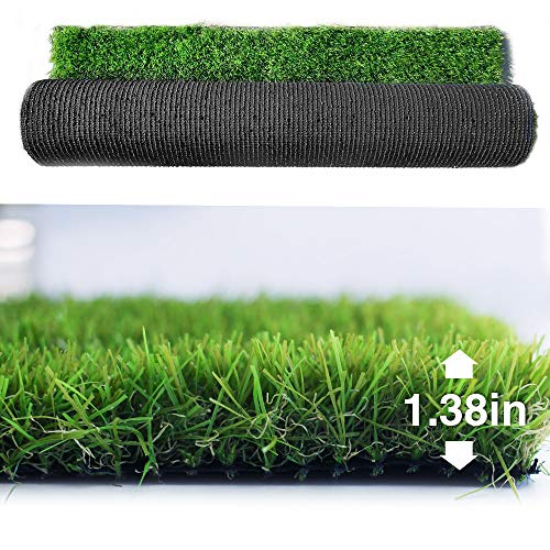 Petgrow Synthetic Artificial Grass Turf Lawn 10ft x 30ft, 1.38" Outdoor/Indoor Fake Grass Rug Astroturf for Dogs,Faux Grass Rug with Drainage Holes/Custom Size Provided - color: 10ft, size: 10 x 30ft