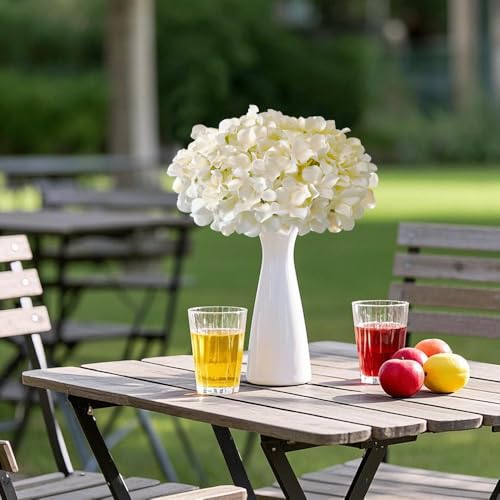 Hydrangea Artificial Flowers, 40 Pcs Champagne Hydrangea Artificial Flowers Bulk, Faux Hydrangea Flowers for Outdoor, Fake Silk Ivory Hydrangea Flowers with Stems for Wedding Decoration Decor - color: Champagne, size: 40 Pcs