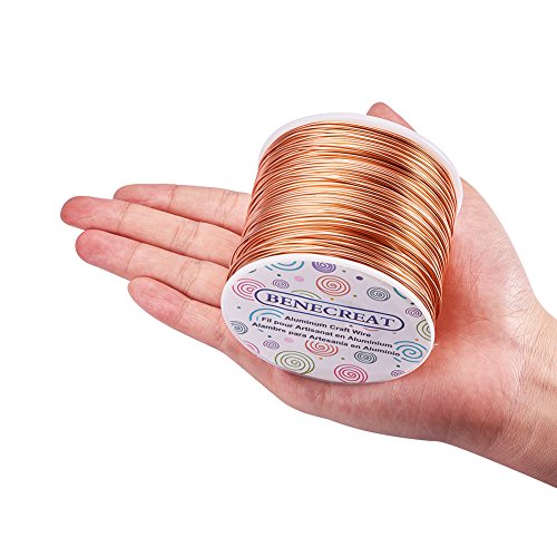 BENECREAT 17 Gauge Jewelry Craft Aluminum Wire 380 Feet Bendable Metal Sculpting Wire for Craft Floral Model Skeleton Making, Copper Tone - color: Copper, size: 17 Gauge