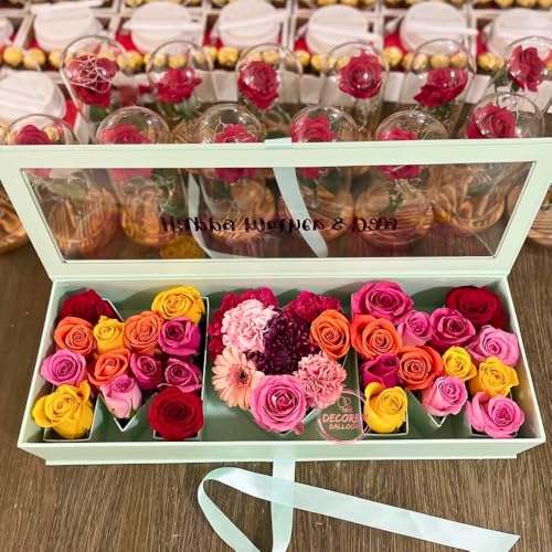UNIKPACKAGING “MOM” Flower Gift Letter Shaped Fillable Box, with Plastic Liner, Size 22″ x 8″ x 4″ inches, for Luxury Style Flower and Gift Arrangements (Teal) - color: Teal