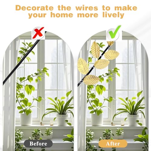 200 Pcs Golden Artificial Leaves with Stems DIY Corsage Single Leaf Crafts Gold Floral Accents Silk Leaf Artificial Leaves for Wedding Party Home Decor Flower Bouquet