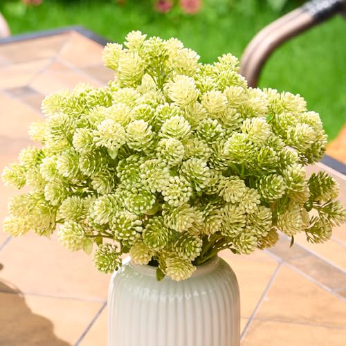 PONKING Imitating Alfalfa Flower Branches Artificial Stems 12 Bundles Greenery Fake Plants for Home Office Flowers Bouquet Centerpiece Wedding Decoration, Christmas Decor, DIY Gift Box Embellishment - color: A Green Imitating Alfalfa Flower Branches 12pcs