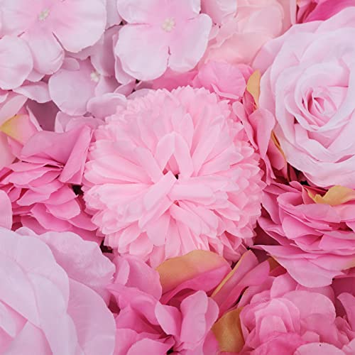 6Pcs Artificial Flower Wall Panels Silk Flower Wall Panels Backdrop Flower Wall Decor Floral Wall Mat Faux Flower Panel for Wedding, Party, Nursery, Home Decor (Dark Pink) - color: Dark Pink