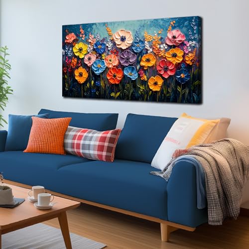 Flower Canvas Wall Art for Bedroom Women Colorful Prints Wall Decor for Living Room Floral Wall Decoration Ready to Hang 20 x 40 Inch - color: Colorful, size: 40"L x 20"W