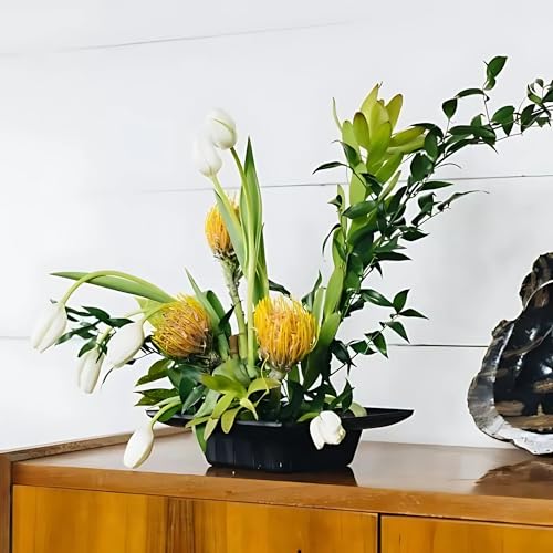 Curtis Wagner Plastics FAC-9900 Flower Arrangement Container (5-Pack) Size 5.5" x 5.5 x 2.5| Plastic Box for Floral Arrangement, Small & Large Flowers | Perfect for Weddings, Proms, Centerpiece - style: Arrangement