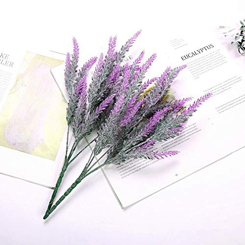 Fake Flowers Lavender, Artificial Flowers for Decoration Faux Flower Plants Plastic Greenery Decorations for Outdoor Garden Outdoors Home Art Floral Arrangements Wedding DIY Bouquet - Fuchsia 4 Pack - color: Lavender-fuchsia-4 Pack