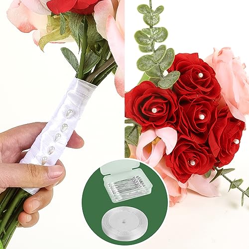 NESCCI Floral Arrangement Kit with Green Floral Tape and Wire,26 Gauge Floral Stem Wire,22 Gauge Floral Wire,Boutonniere Pin for Bouquet Stem Wrap Florist. - size: Floral Arrangement Kit