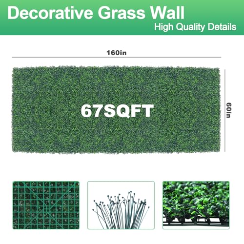 Yangrass Artificial Fence Panel Roll,60"x 160"(67 sq.ft) UV-Anti Faux Ivy Leaves Privacy Fence Screen Grass Wall Roll Panels for Indoor Home Decor and Outdoor Garden Backyard - size: 60x160 IN