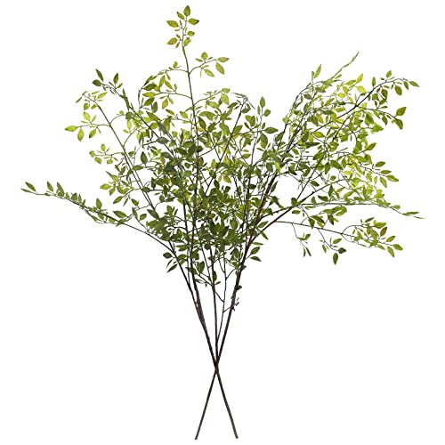 Melorca&Guilla Artificial Plants,2PCS 43.3" Green Nandina Faux Branches for Vase,Artificial Plants for Shop Garden Office Home Décor - color: Green Nandina