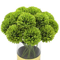 10Pcs Artificial Silk Chrysanthemum Ball Flowers Fake Mums Stem for St Patricks Day Arrangements Wedding Bouquets Home Kitchen Garden Party Table Floral Centerpieces (Dark Green) - color: Dark Green