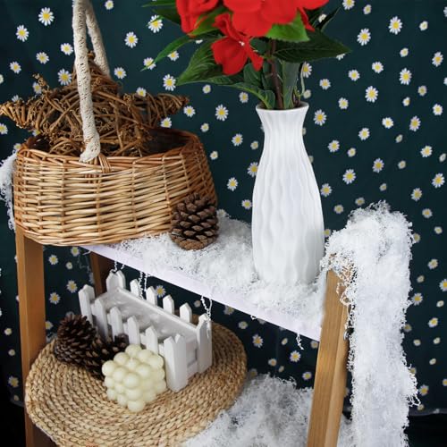 2 Pcs Fake Moss Table Runner Rolls for Decoration 4" x 47" Artificial Moss for Plants Indoor White Faux Grass for Planters Crafts DIY Table Centerpieces Fairy Garden Floral Wedding 10 x 120cm - color: 2 Pcs White, 4 X 47 Inch/10x120cm