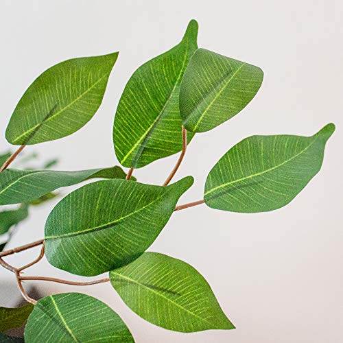 Nearly Natural 7ft Triple Trunk Artificial Ficus Tree with Natural Wood Trunks, Fake Tree For Indoor Home Decor, Faux Ficus Tree with Black Nursery Pot - size: 7ft, style: Tree in Pot
