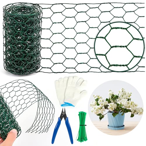 Floral Wire Netting, 4 x 118 Inch Mesh Netting with Plier, Protect Plant & Decorate Flower Arch, DIY Craft - size: 0.1*2m