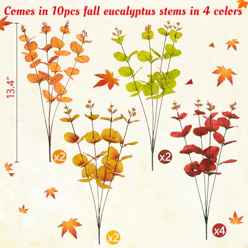 Yen Jean 10PCS Fall/Autumn Decorations for Home Artificial Flowers Bouquet - Thanksgiving Fake Stems Indoor Decor Party Supplies - style: fall stems-3