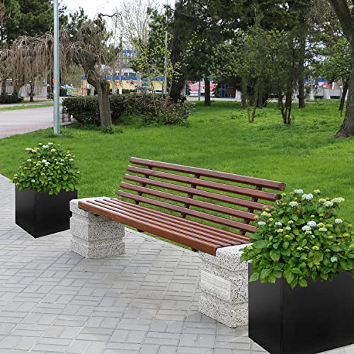 Galvanized Steel Planter Box Black Metal Planter 16Inch Square Indoor Outdoor Planters Cube Steel Heavy Duty Powder Coating Modern Commercial Residential for Patio, Yard, Garden - color: Black, size: 16" L x 16" W x 16" H