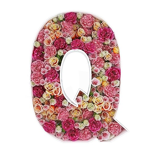 2FT Letter Q Mosaic Balloon Frame Letter DIY Fillable Letters Kit for Birthday Party Wedding Backdrop Decor - color: Letter Q, size: 2FT