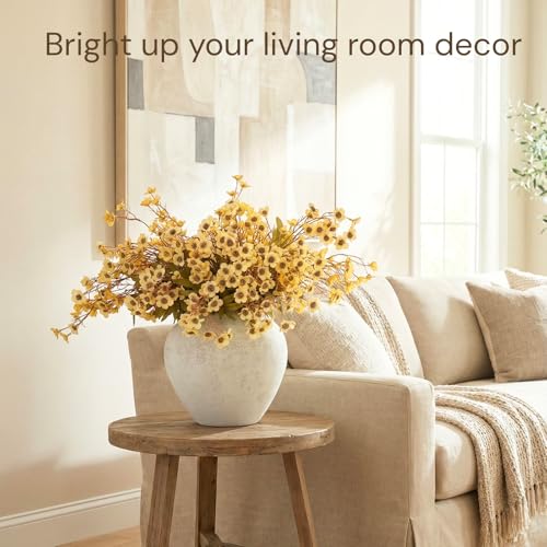 24pcs Faux Yellow Spring flowers With Stems, 23" Realistic Wildflowers Artificial Long Floral for Home Office Decor, Spring Table Centerpiece, Yellow Flowers Arrangements, Modern Farmhouse Decor - color: Yellow Wild