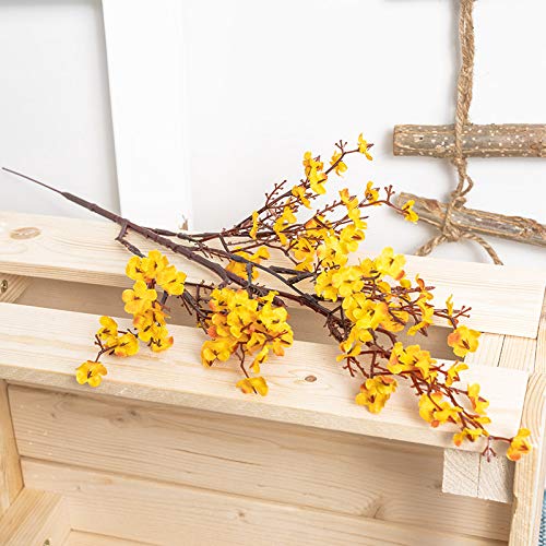 1pcs Artificial Flowers Single Branch Fake Flowers for Vases,45cm,Orange - color: Orange