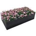 Thanaddo Galvanized Raised Garden Bed 8x4x2ft Outdoor Planter Box Galvanized Steel Garden Bed Kit for Vegetables, Flowers, Herbs and Succulents Black - size: 8x4x2 ft