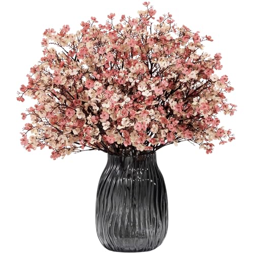 Lifewit Baby’s Breath Artificial Flowers, Silk Gypsophila Faux Floral Stems for Wedding Bouquets, Home Decor, Centerpieces, DIY Arrangements, Farmhouse & Party Decorations (Beige Brown, 15 Bundles) - color: Beige Brown