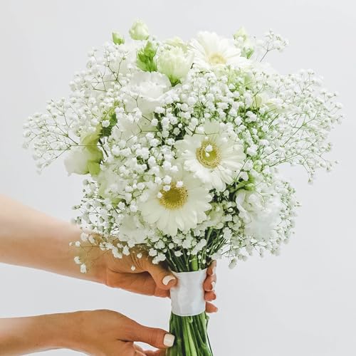 100 Pcs Baby Breath Artificial Flowers, Fake Babys Breath Gypsophila Flowers Bulk, Realistic Artificial Flowers Bouquet Flores Artificiales para Decoracion for Wedding Party Home Decoration - color: White, size: 100 Pcs